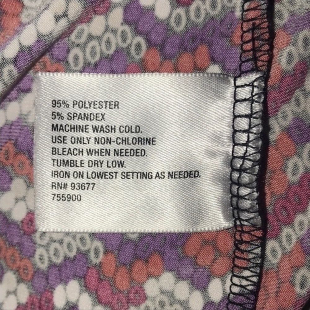 Worthington XL scoop neck white/purple/red bubble chevron design stretch top - Picture 5 of 8